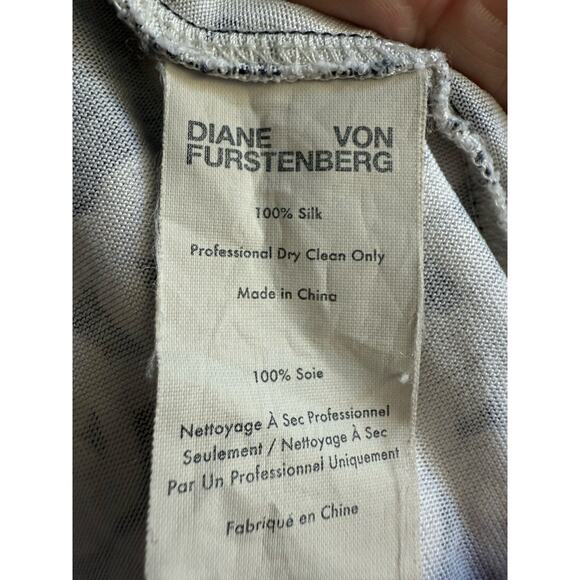 Diane von Furstenberg DVF Chain Link Wrap Dress Black White Silk Jersey XS/Small - Picture 5 of 5